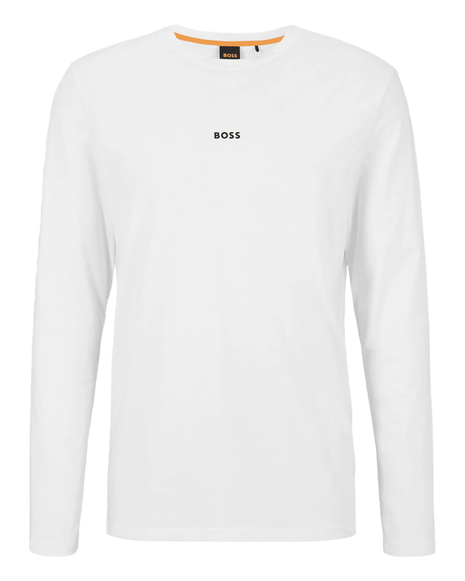 BOSS Mens TChark Long Sleeved Logo T-Shirt White 1 BOSS Mens TChark Long Sleeved Logo T-Shirt White