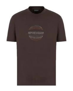 Emporio Armani Mens Centre Ball T Shirt Mud Dark Beige