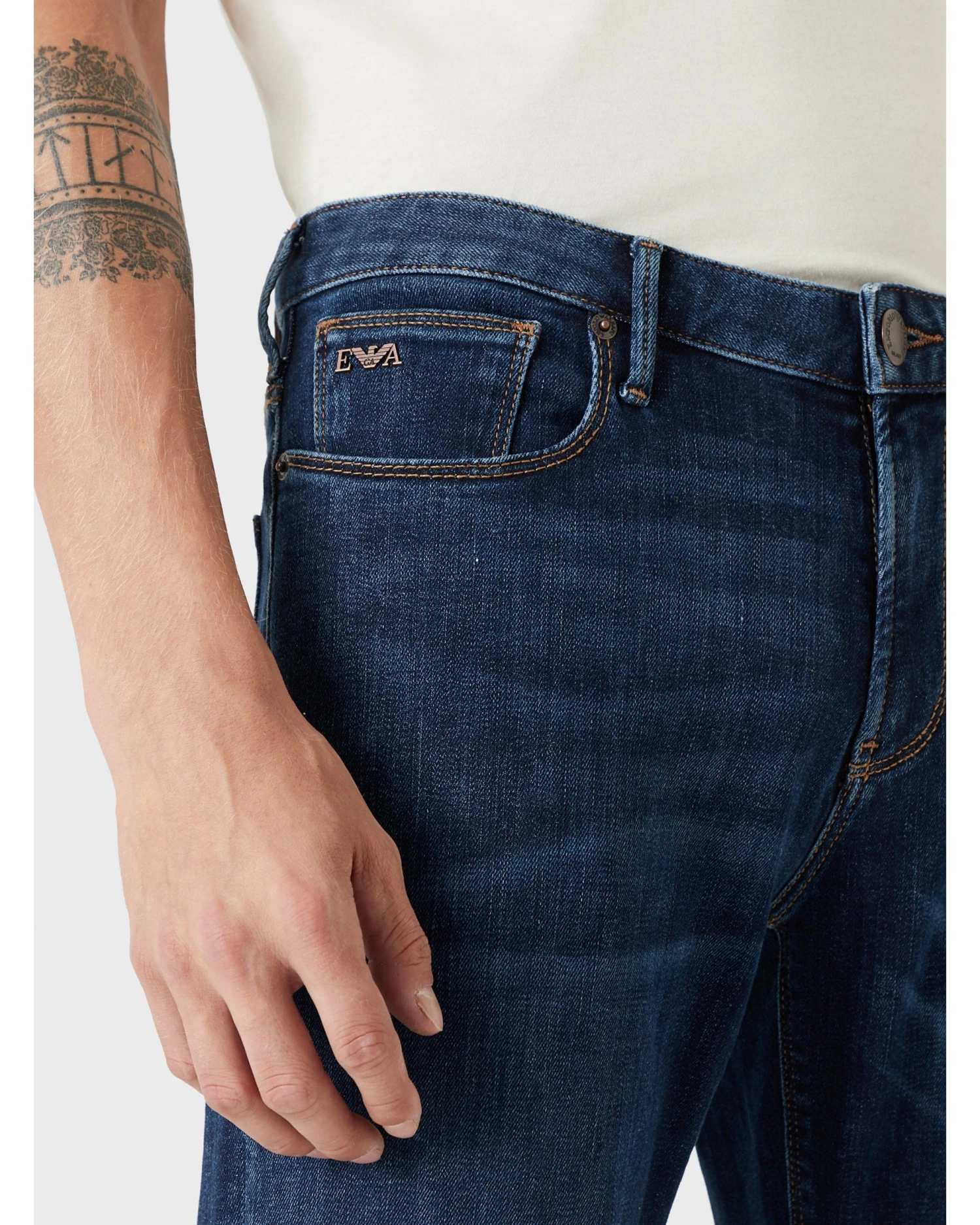 Emporio Armani Mens J06 Silver Eagle Slim Fit Jean Dark Whisker 3 Emporio Armani Mens J06 Silver Eagle Slim Fit Jean Dark Whisker - Image 3