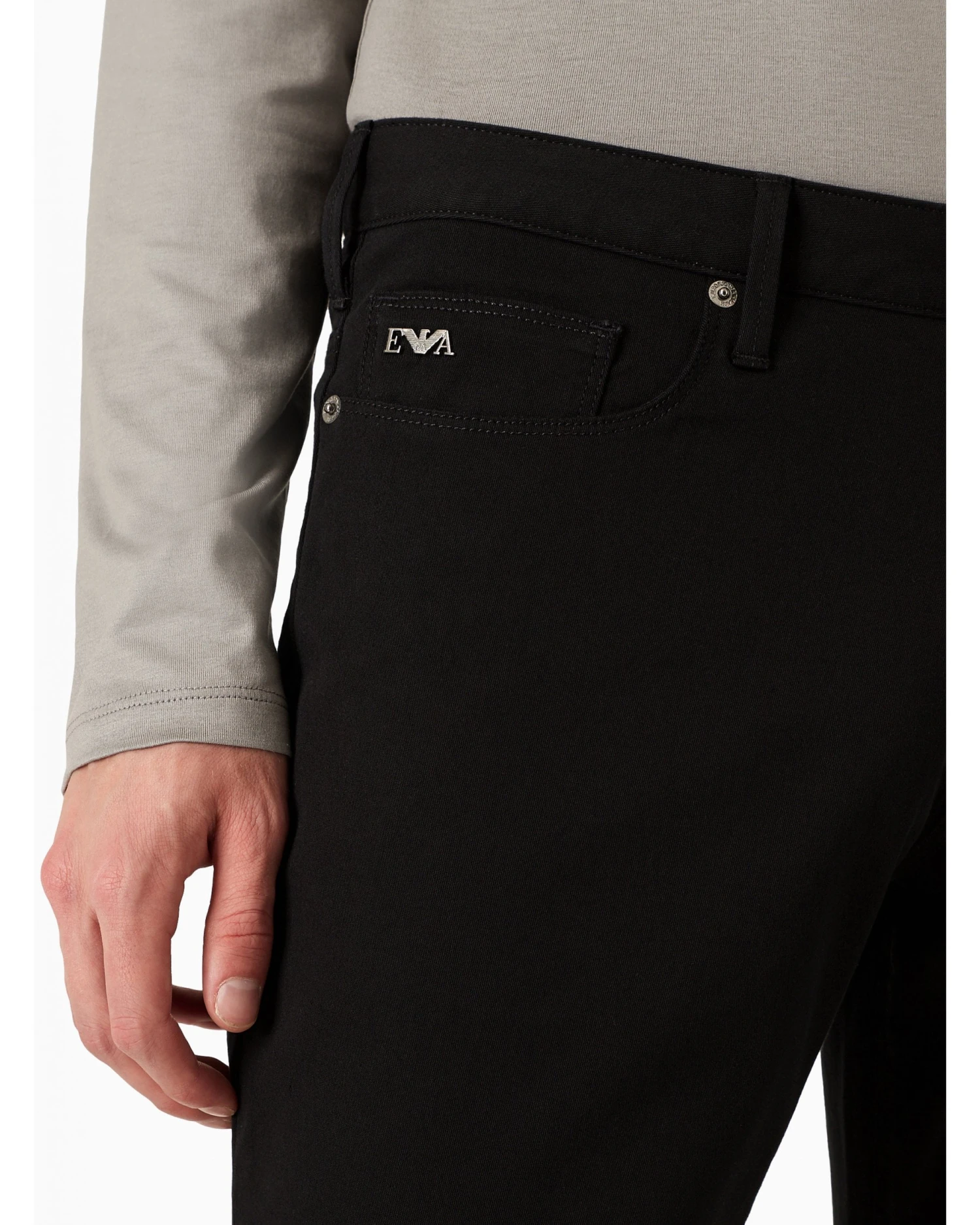 Emporio Armani Emporio Armani Mens J06 Slim Fit Stretch Gabardine Jeans Nero Black 3 Emporio Armani Emporio Armani Mens J06 Slim Fit Stretch Gabardine Jeans Nero Black - Image 3