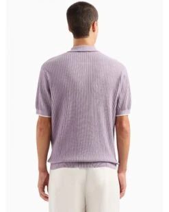 Emporio Armani Mens Knit Patterned Polo Shirt Lilac Purple 6 Emporio Armani Mens Knit Patterned Polo Shirt Lilac Purple -Boss Store emporio armani mens knit patterned polo shirt lilac purple p44593 283747 zoom