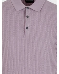 Emporio Armani Mens Knit Patterned Polo Shirt Lilac Purple 7 Emporio Armani Mens Knit Patterned Polo Shirt Lilac Purple -Boss Store emporio armani mens knit patterned polo shirt lilac purple p44593 283750 zoom