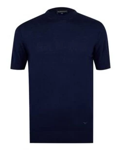 Emporio Armani Mens Low Logo T Shirt Navy