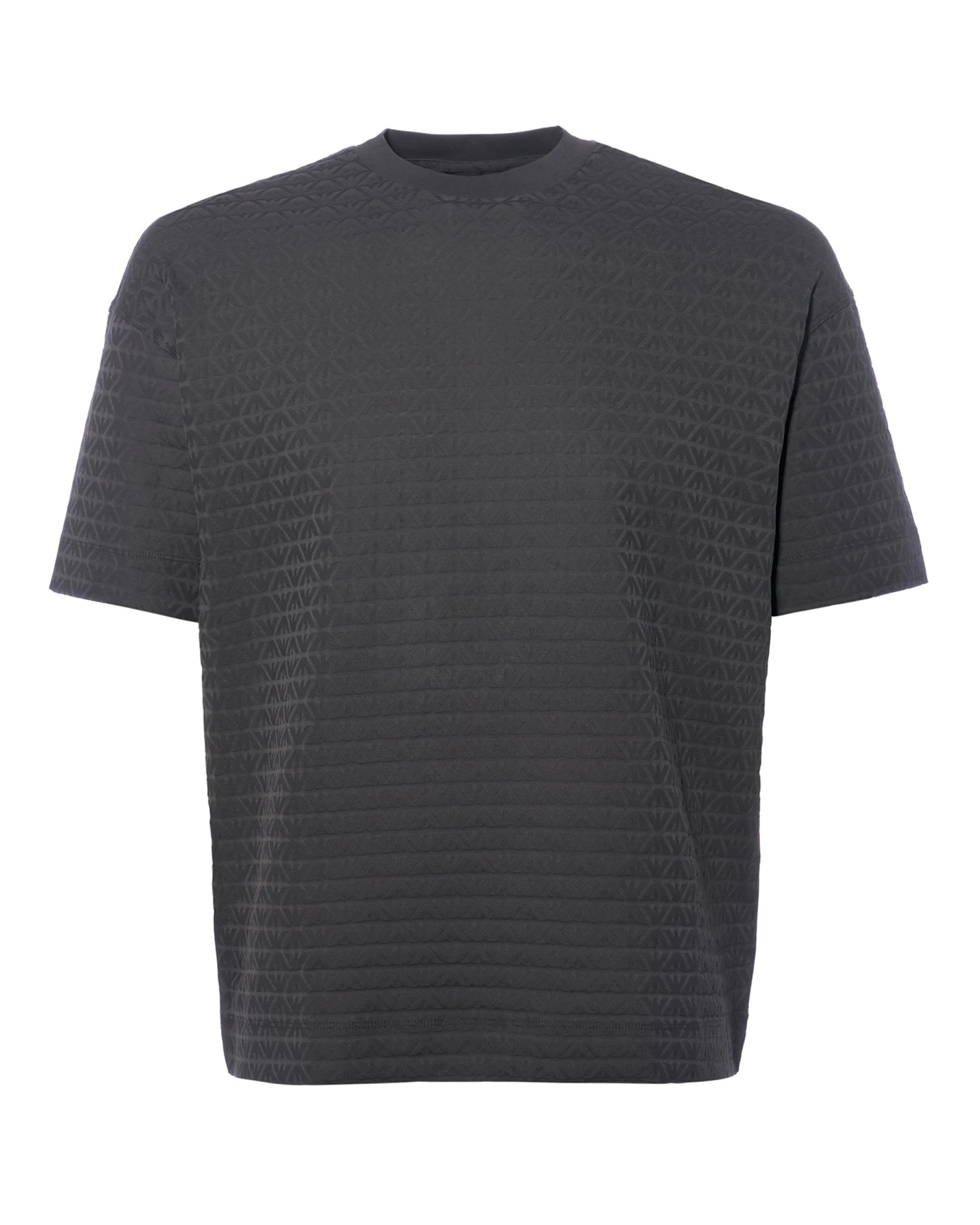 Emporio Armani Mens Tonal Structure T Shirt, Grey Tee 1 Emporio Armani Mens Tonal Structure T Shirt, Grey Tee