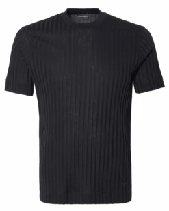 Emporio Armani Mens Verticle Stripe T Shirt Navy