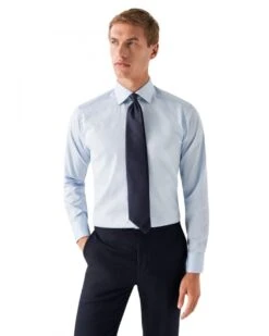 Eton Shirts Mens Contrast Detail Twill Shirt Blue -Boss Store eton shirts mens contrast detail twill shirt blue p44211 271213 zoom