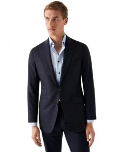 Eton Shirts Mens Contrast Detail Twill Shirt Blue -Boss Store eton shirts mens contrast detail twill shirt blue p44211 271218 zoom