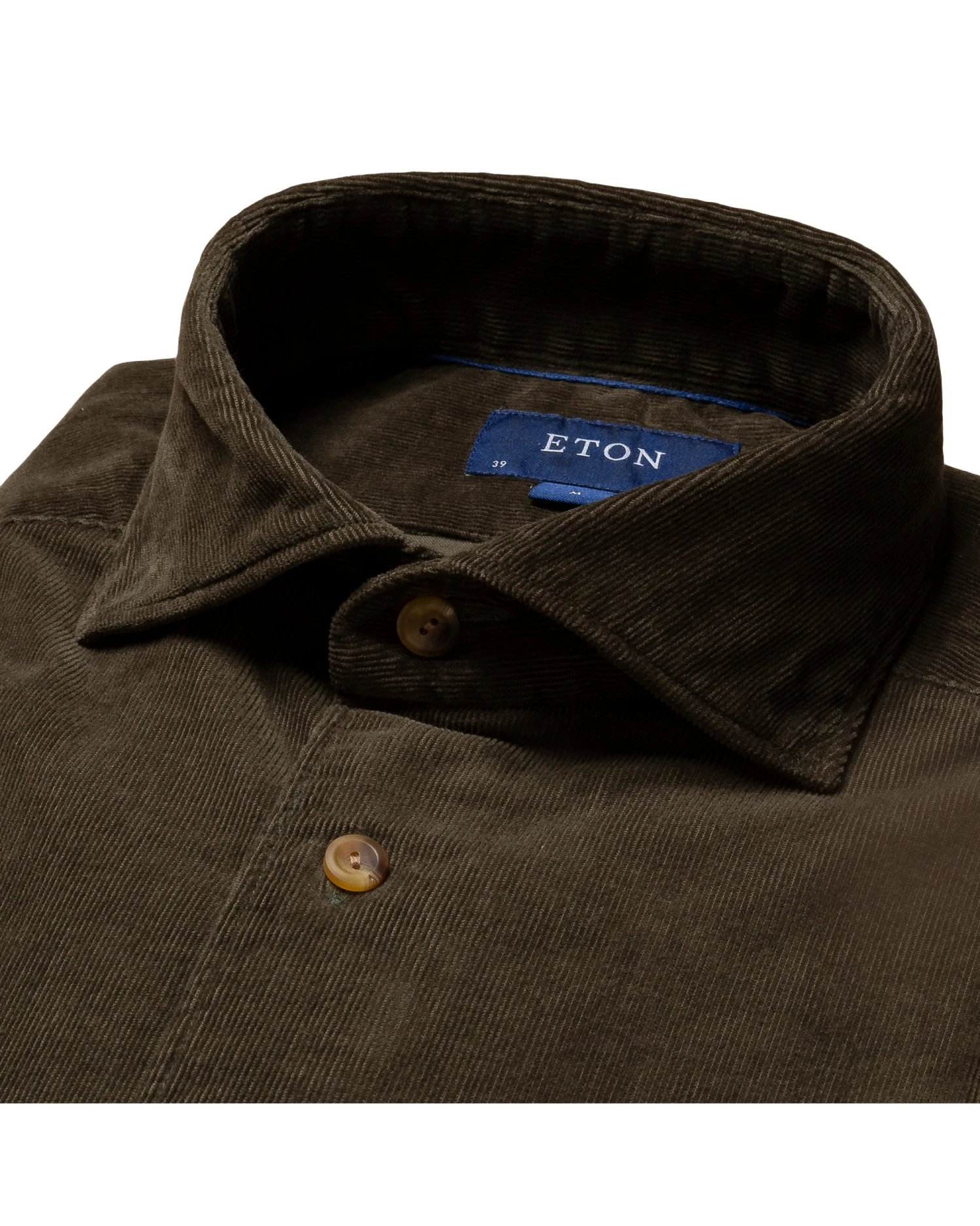 Eton Shirts Mens Dark Green Slim Fit Corduroy Shirt 5 Eton Shirts Mens Dark Green Slim Fit Corduroy Shirt - Image 5