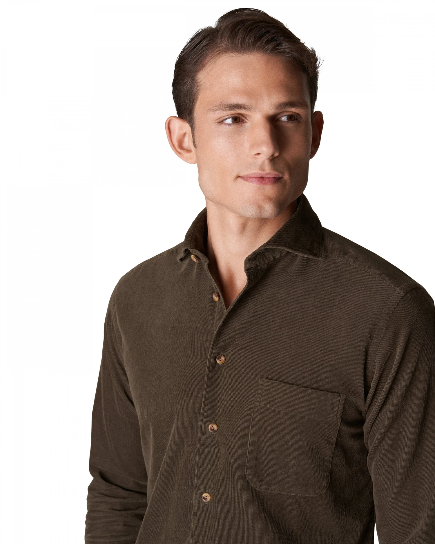 Eton Shirts Mens Dark Green Slim Fit Corduroy Shirt 6 Eton Shirts Mens Dark Green Slim Fit Corduroy Shirt - Image 6