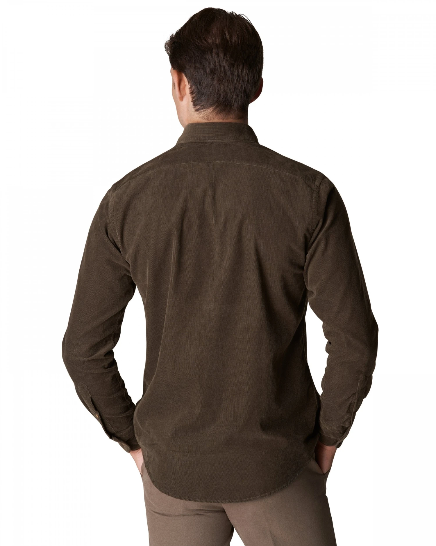 Eton Shirts Mens Dark Green Slim Fit Corduroy Shirt 3 Eton Shirts Mens Dark Green Slim Fit Corduroy Shirt - Image 3