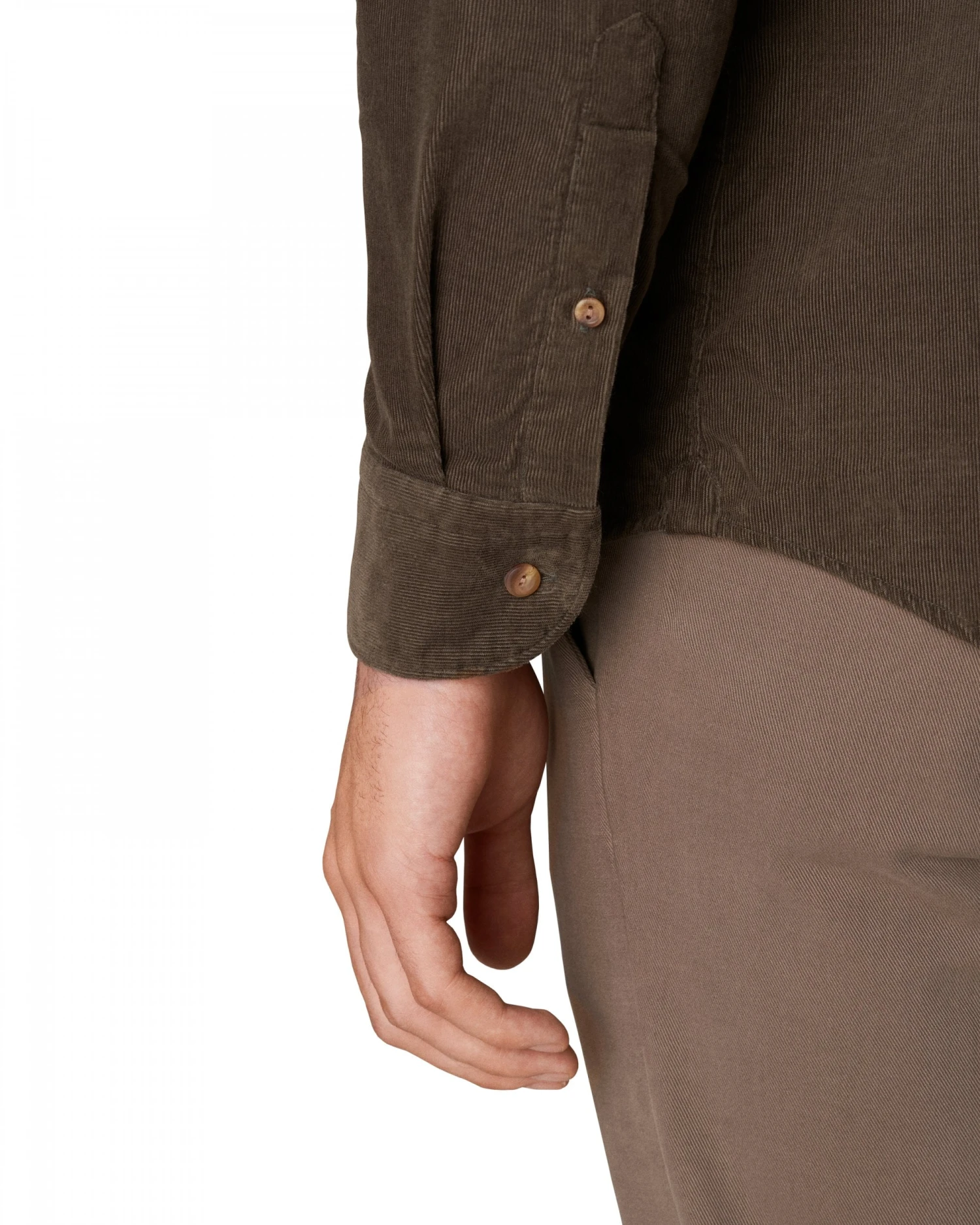 Eton Shirts Mens Dark Green Slim Fit Corduroy Shirt 8 Eton Shirts Mens Dark Green Slim Fit Corduroy Shirt - Image 8