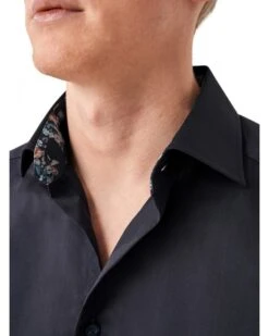 Eton Shirts Mens Floral Insert Shirt Navy -Boss Store eton shirts mens floral insert shirt navy p44602 281931 zoom