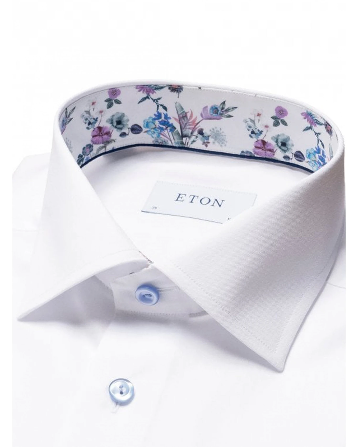 Eton Shirts Mens Floral Insert Shirt White 2 Eton Shirts Mens Floral Insert Shirt White - Image 2