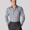 Eton Shirts Mens Light Blue/White Floral Print Shirt