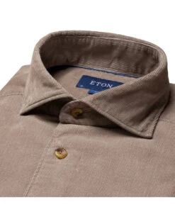 Eton Shirts Mens Light Brown Slim Fit Corduroy Shirt -Boss Store eton shirts mens light brown slim fit corduroy shirt p42179 251291 zoom