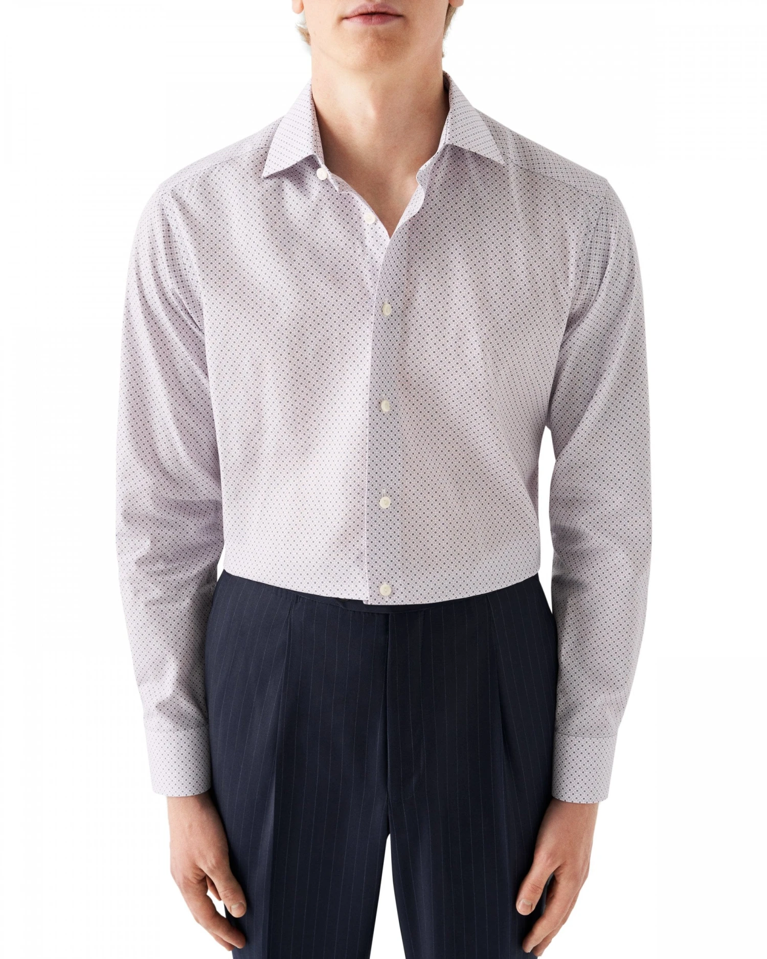 Eton Shirts Mens Micro Floral Pattern Shirt Pink 3 Eton Shirts Mens Micro Floral Pattern Shirt Pink - Image 3