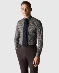 Eton Shirts Mens Navy Blue Slim Fit Paisley Twill Shirt -Boss Store eton shirts mens navy blue slim fit paisley twill shirt p42166 242276 zoom