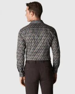 Eton Shirts Mens Navy Blue Slim Fit Paisley Twill Shirt -Boss Store eton shirts mens navy blue slim fit paisley twill shirt p42166 242281 zoom