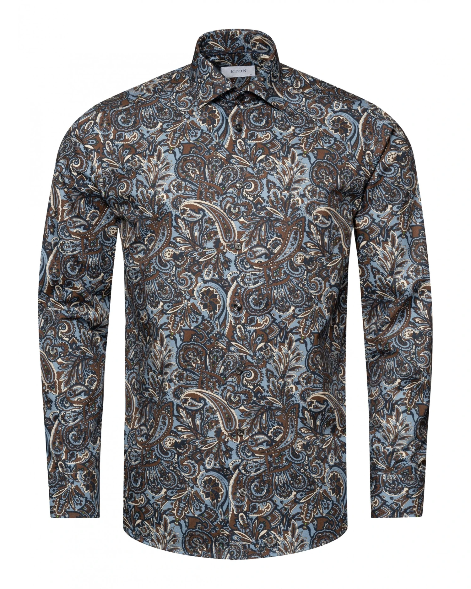 Eton Shirts Mens Paisley Shirt Mid Blue 1 Eton Shirts Mens Paisley Shirt Mid Blue