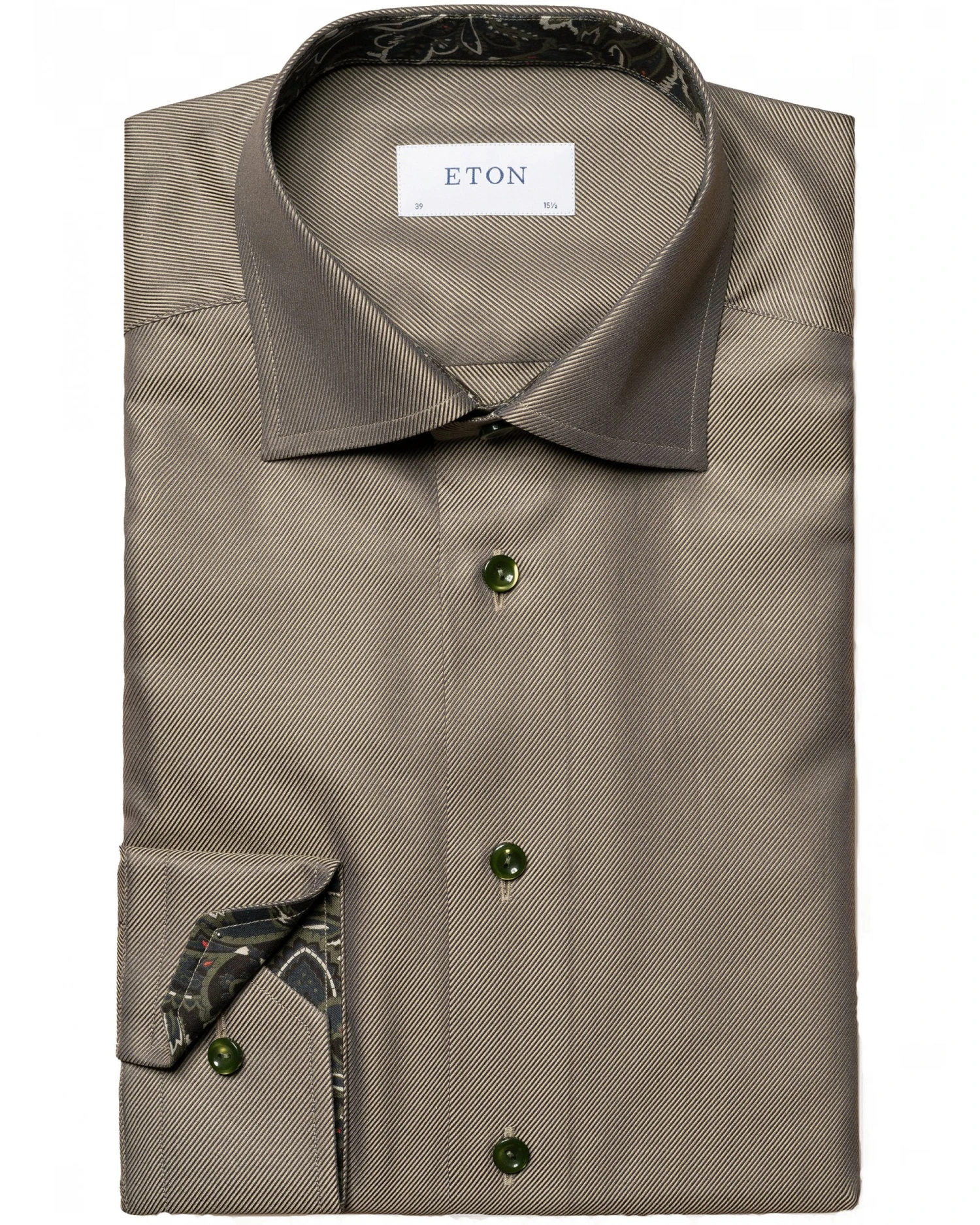 Eton Shirts Mens Textured Paisley Shirt Mid Green 1 Eton Shirts Mens Textured Paisley Shirt Mid Green
