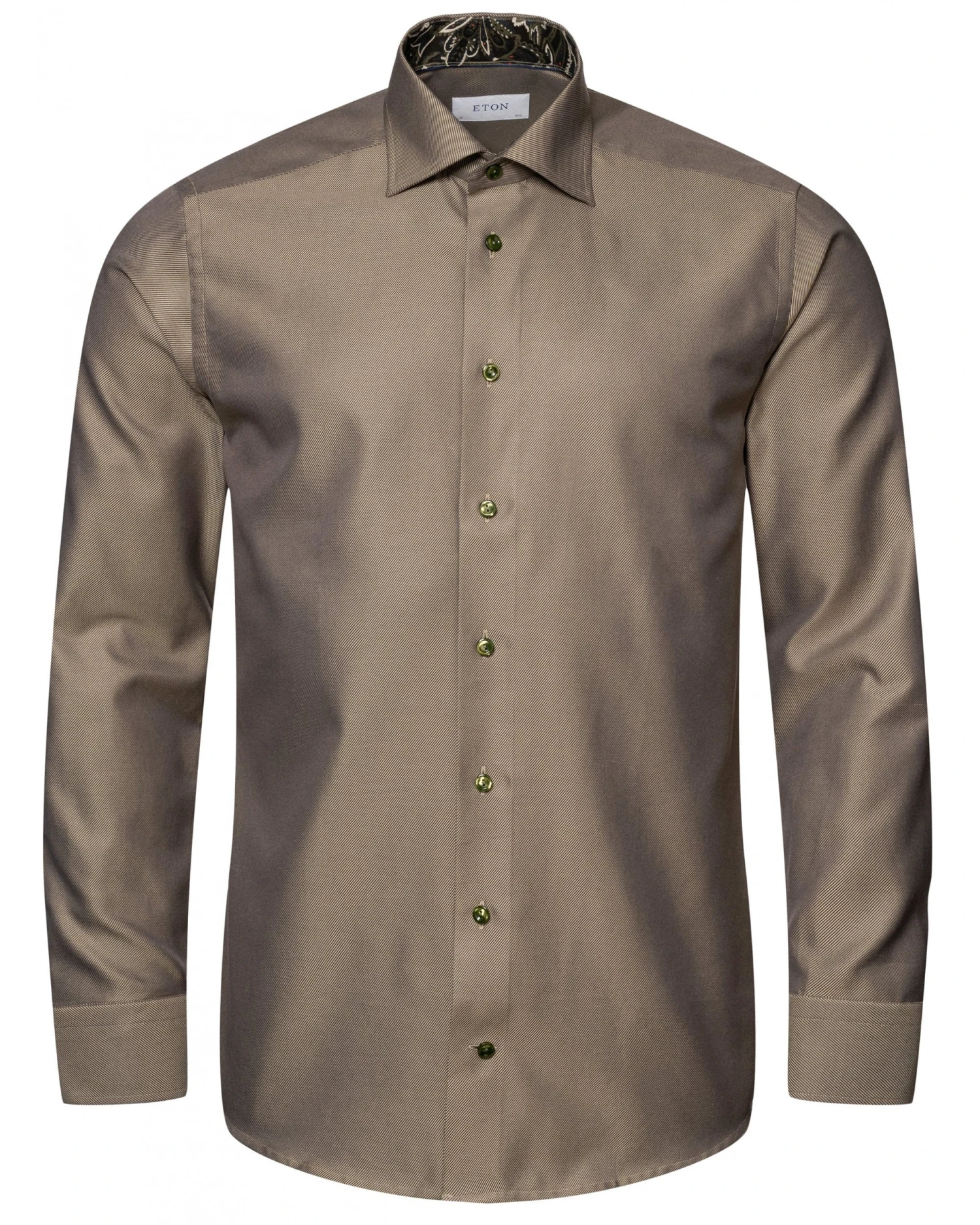 Eton Shirts Mens Textured Paisley Shirt Mid Green 2 Eton Shirts Mens Textured Paisley Shirt Mid Green - Image 2