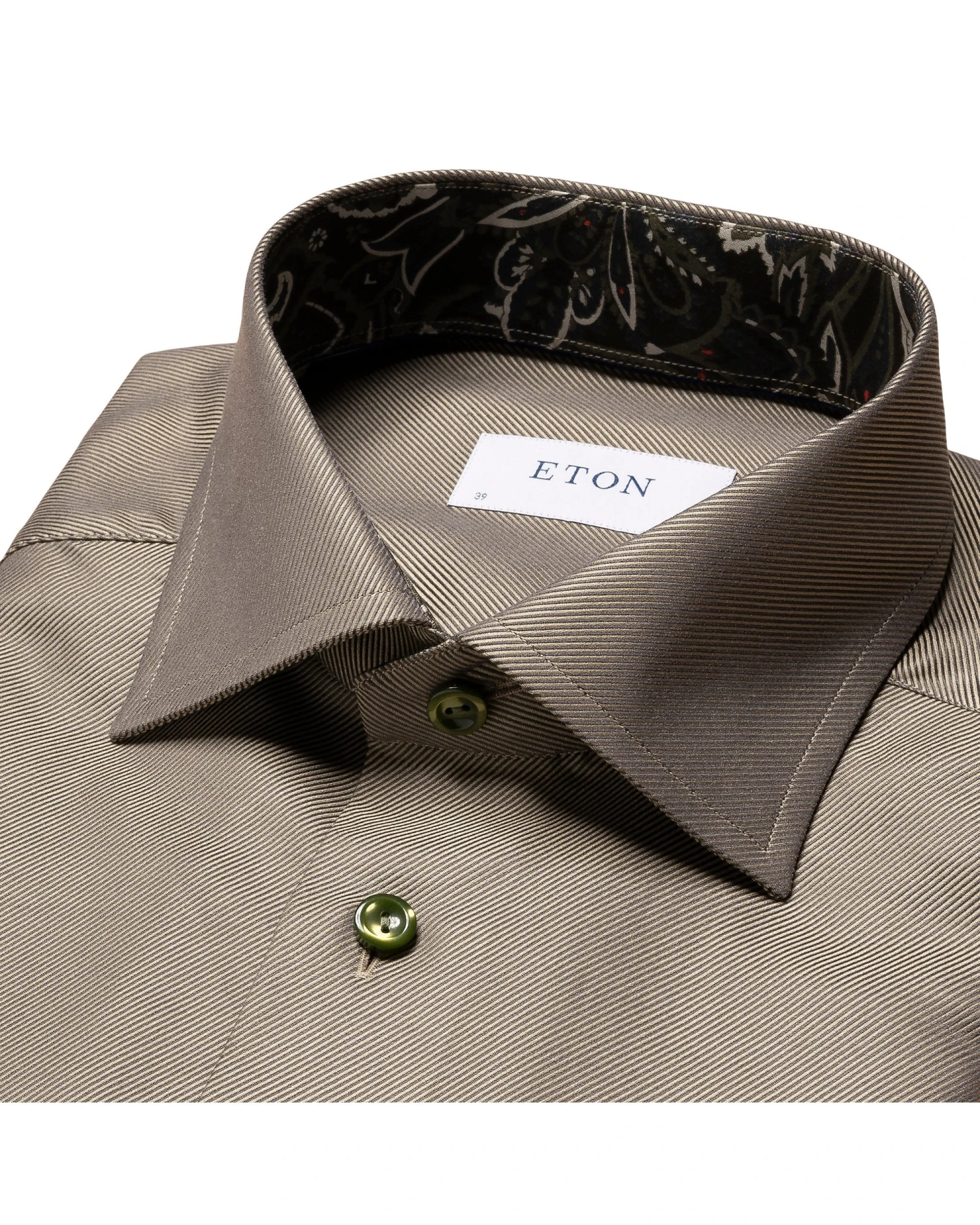 Eton Shirts Mens Textured Paisley Shirt Mid Green 3 Eton Shirts Mens Textured Paisley Shirt Mid Green - Image 3
