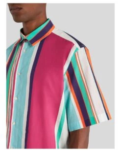 Etro Mens Multicoloured Comfort Fit Striped Shirt -Boss Store etro mens multicoloured comfort fit striped shirt p43010 264263 image