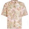 Etro Mens Paisley Leaf Shirt Pink