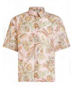 Etro Mens Paisley Leaf Shirt Pink