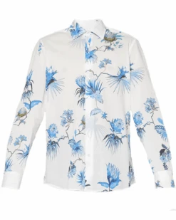 Etro Mens Tropical Flower Shirt Bianco