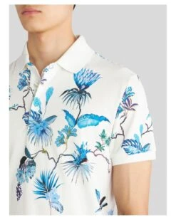 Etro Mens White Floral Jersey Polo Shirt -Boss Store etro mens white floral jersey polo shirt p43014 264319 image