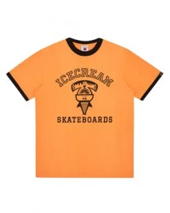 Icecream Mens IC Sharks Ringer T Shirt, Orange Tee