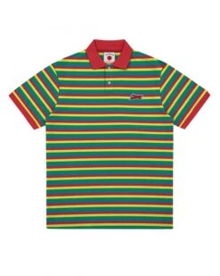 Icecream Mens Running Dog Patch Multicoloured Striped Polo Shirt