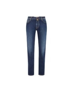 Jacob Cohen Mens Bard Beige Patch Jeans Dark Blue Denim