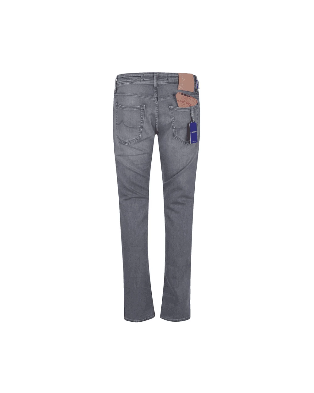 Jacob Cohen Mens Bard Leather Patch Jeans Grey 2 Jacob Cohen Mens Bard Leather Patch Jeans Grey - Image 2