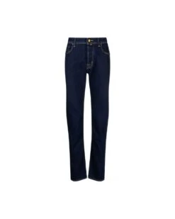 Jacob Cohen Mens Bard Suede Patch Jeans Dark Indigo Rinse Denim