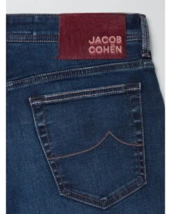 Jacob Cohen Mens Burgundy Patch Bard Jeans Mid Wash -Boss Store jacob cohen mens burgundy patch bard jeans mid wash p43618 277925 zoom
