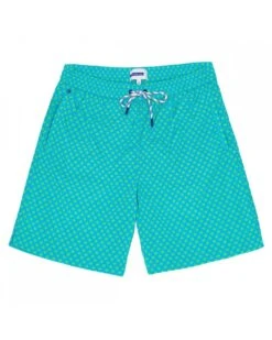 Jacob Cohen Mens Logo Monogram Swim Shorts, Turquoise Swimming Trunks