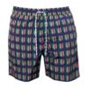 Jacob Cohen Mens Surfboards Print Swim Shorts, Navy Swimming Trunks