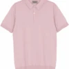 John Smedley Mens Rhodes Cotton Polo Shirt Chalk Pink