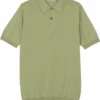 John Smedley Mens Rhodes Cotton Polo Shirt Desert Green