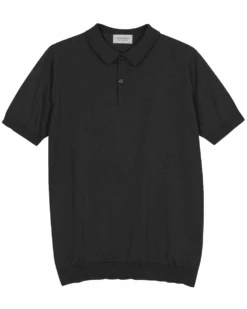 John Smedley Mens Rhodes Cotton Polo Shirt Granite