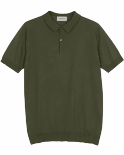 John Smedley Mens Rhodes Cotton Polo Shirt Palm