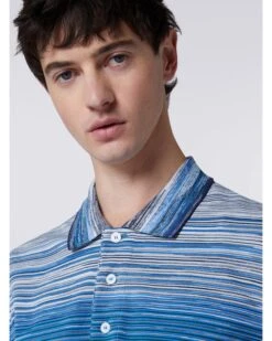 Missoni Mens Space Dye Polo Shirt Blue -Boss Store missoni mens space dye polo shirt blue p43713 277794 zoom
