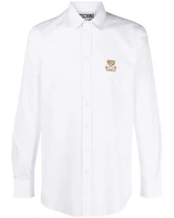 MOSCHINO Mens Teddy Poplin Shirt White