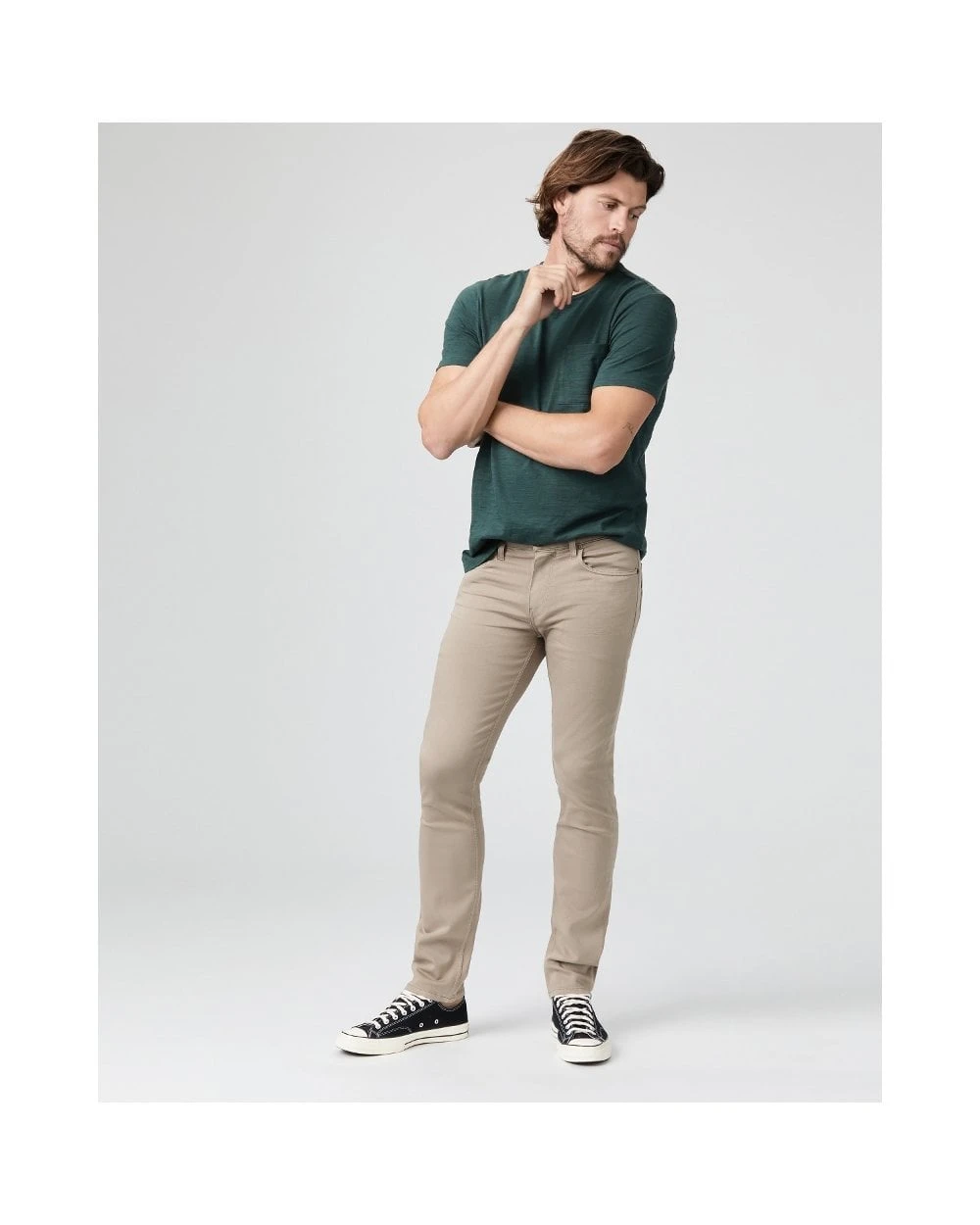 Paige Jeans Mens Lennox Slim Fit Jeans, Khaki Sand Denim 3 Paige Jeans Mens Lennox Slim Fit Jeans, Khaki Sand Denim - Image 3