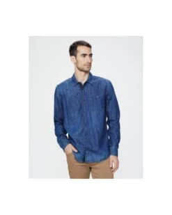 Paige Jeans Mens Ryamond Jetsen Denim Shirt Blue