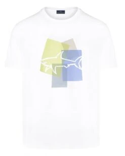 Paul&Shark Paul & Shark Mens Abstract Shark T-Shirt White