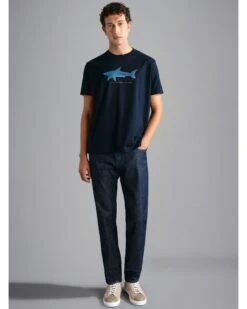 Paul&Shark Paul & Shark Mens Constellation Limited Edtion Print T-Shirt Navy -Boss Store paul shark mens constellation limited edtion print t shirt navy p44696 282395 zoom