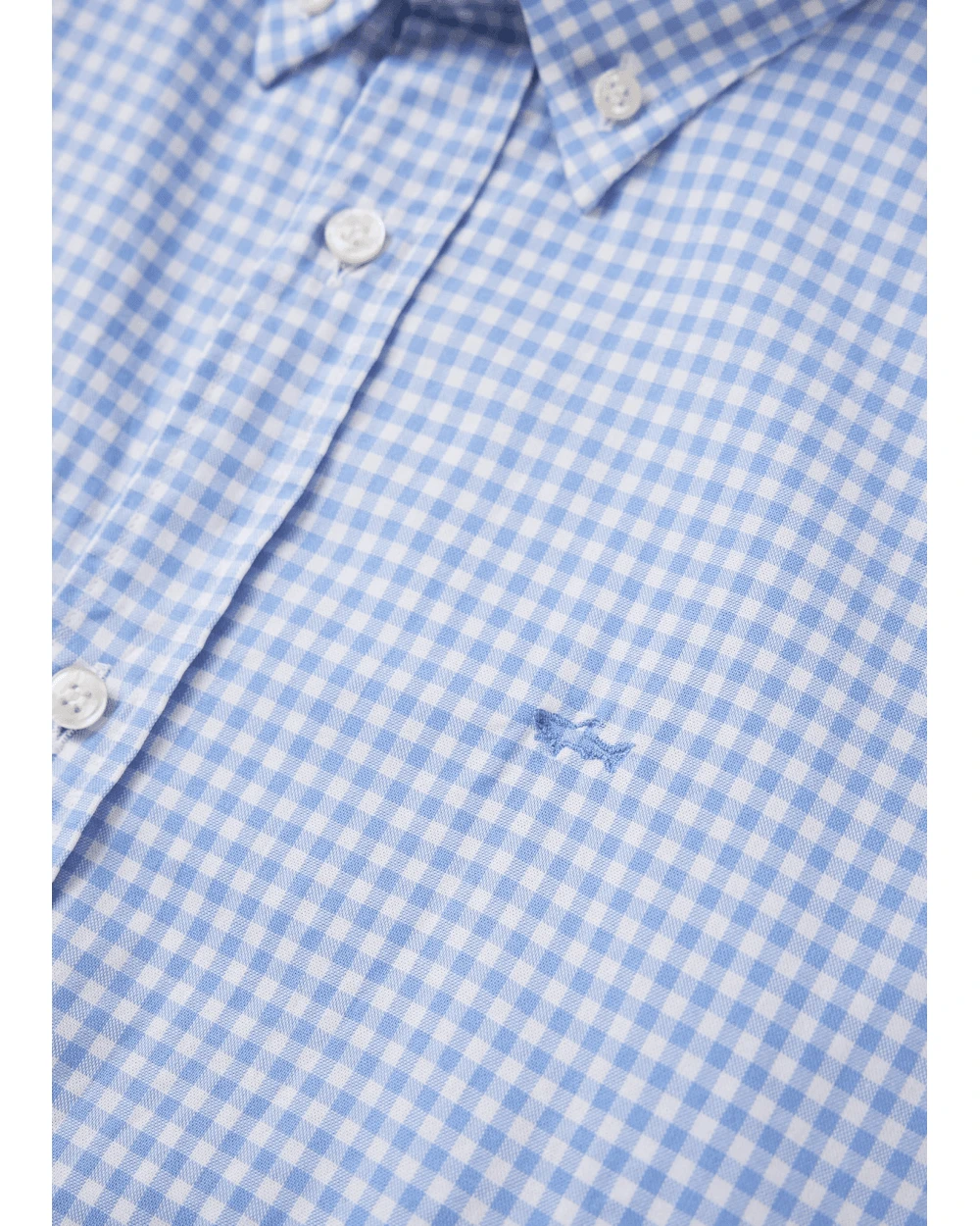 Paul&Shark Paul & Shark Mens Gingham Check Shirt Sky 2 Paul&Shark Paul & Shark Mens Gingham Check Shirt Sky - Image 2